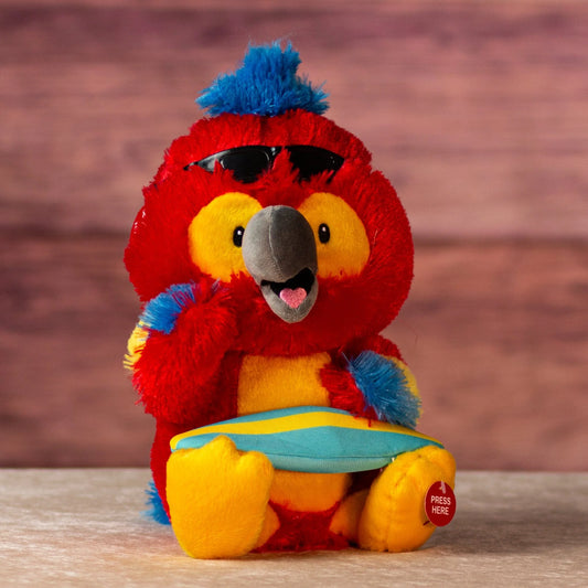 “Singin’ Surfin’ Parrot Plush Toy 11 Inch – Soft Stuffed Animal”