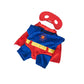 8-inch stuffed toy wearing a superhero costume with a cape and mask