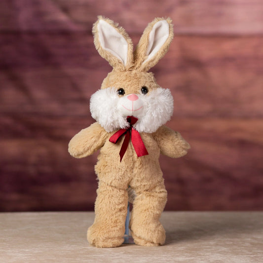 13 Inch Small Playful Beige Rabbit Plush Toy – Stuffed Animal for Kids & Collectors