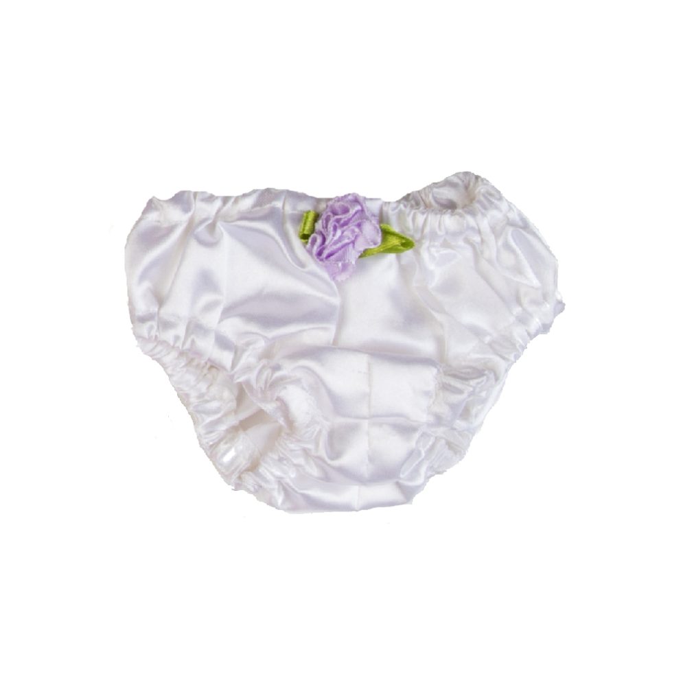 16-Inch Plush Toy White Satin Panties - Doll Clothing for Stuffed Animals