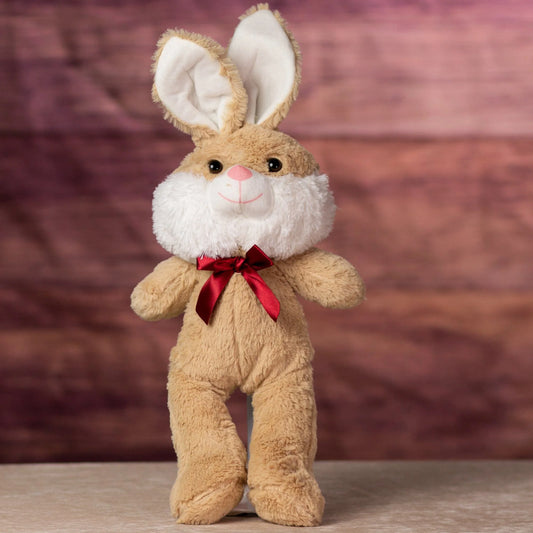 16 Inch Playful Beige Rabbit Plush Toy – Large Stuffed Animal for Kids & Collectors
