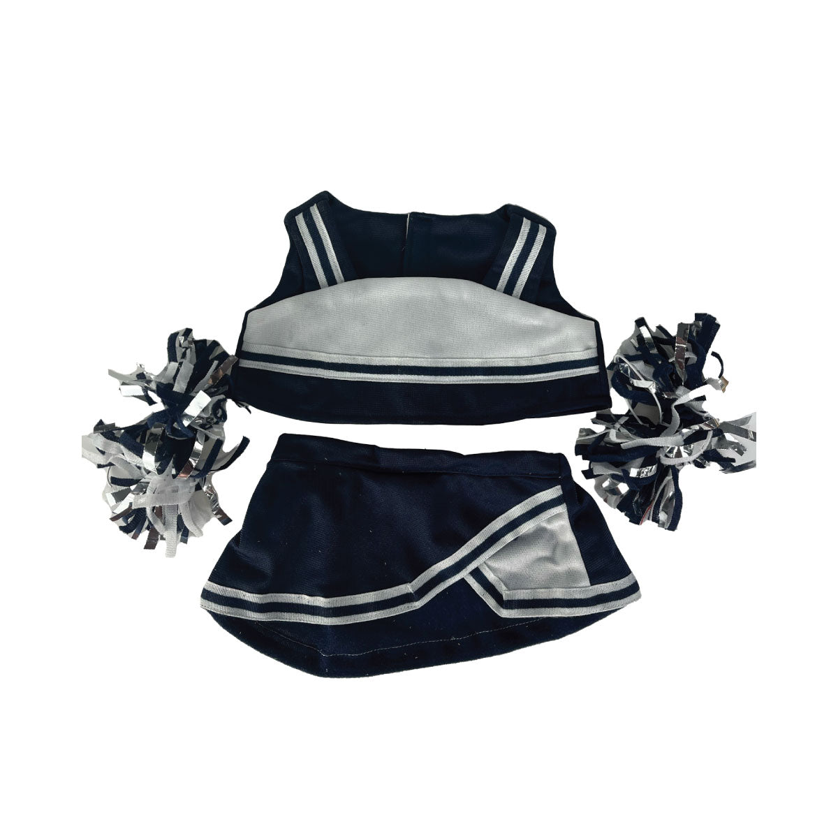 Plush Toy Cheerleader Uniform with Skirt and Pom-Poms – Fits Build-A-Bear