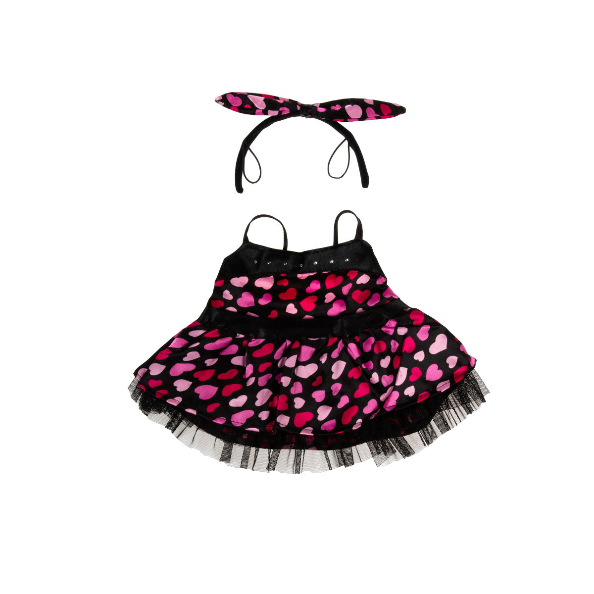 16-Inch Sweet Hearts Dress for Stuffed Animals - Heart Print Outfit for 14-18 Inch Plush Toys