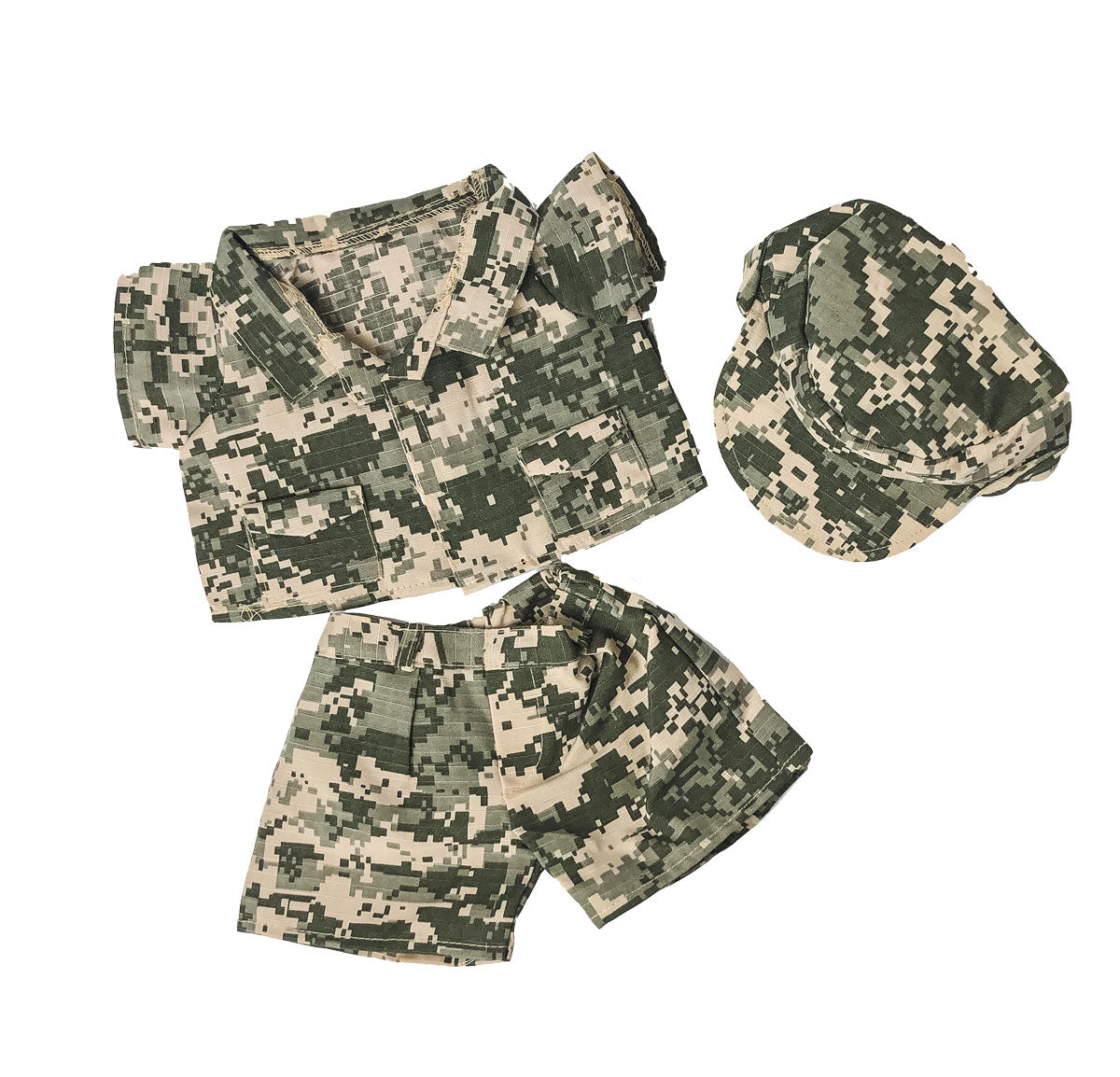 16 Inch Army Digital Camos with Cap – Military-Inspired Stuffed Toy with Digital Camouflage.