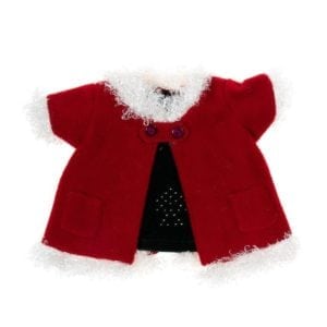 16-Inch Red Christmas Coat for Stuffed Animals - Holiday Outfit for 14-18 Inch Plush Toys