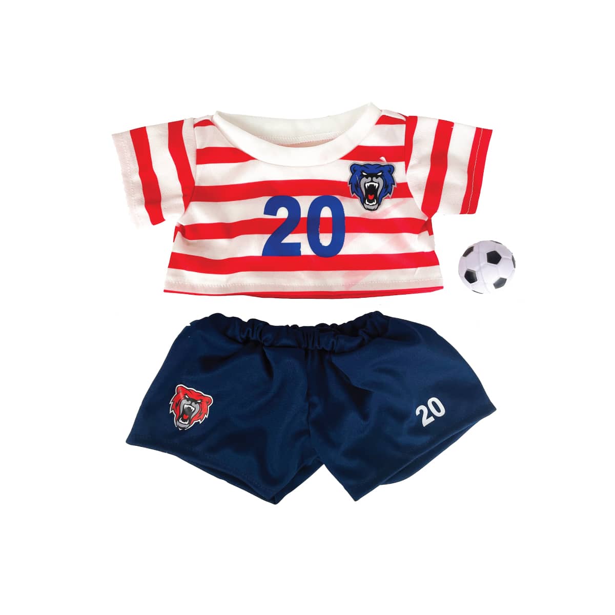 16 Inch Stuffed Toy Red Soccer Outfit – Jersey and Shorts for Plush Sports Fans