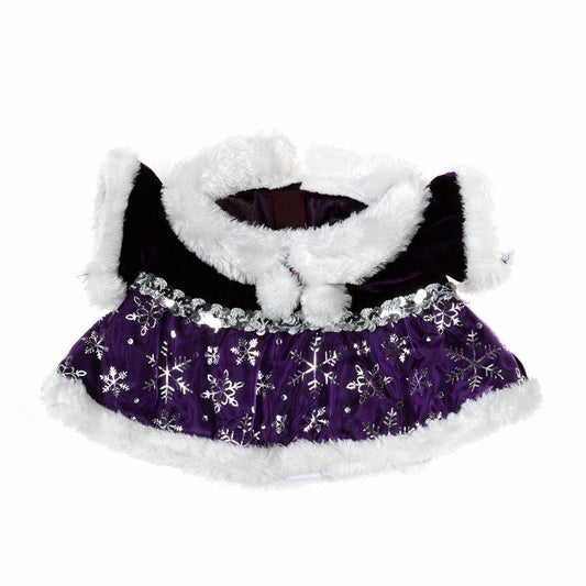 Purple Snowflake Dress for 16-inch stuffed toy with silver snowflake details.
