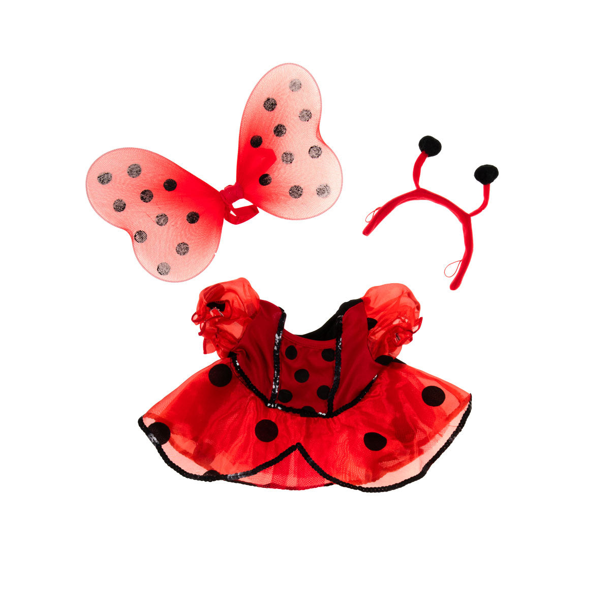 Ladybug Costume for 16-inch Stuffed Toy with Wings – Cute Plush Outfit