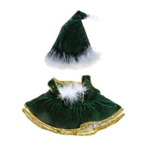 16 Inch Velvet Christmas Gown and Cap