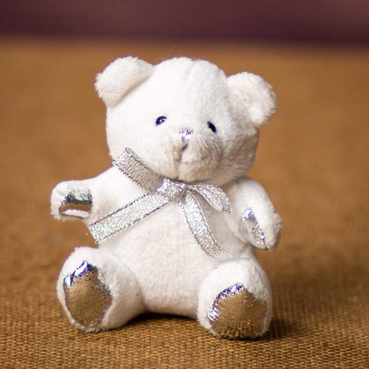 3.5 Inch Silver Teddy Bear – Small Plush Stuffed Animal Gift for Kids
