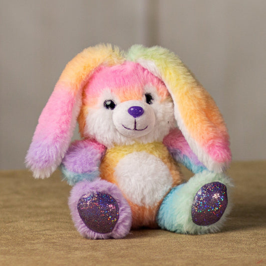 6 Inch Small Rainbow Sherbet Bunny Plush Toy – Stuffed Animal for Kids & Collectors