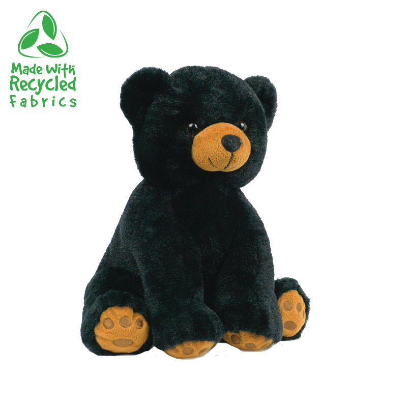 Eco-friendly 16 Inch Black Bear Plush Toy - Soft & Huggable.