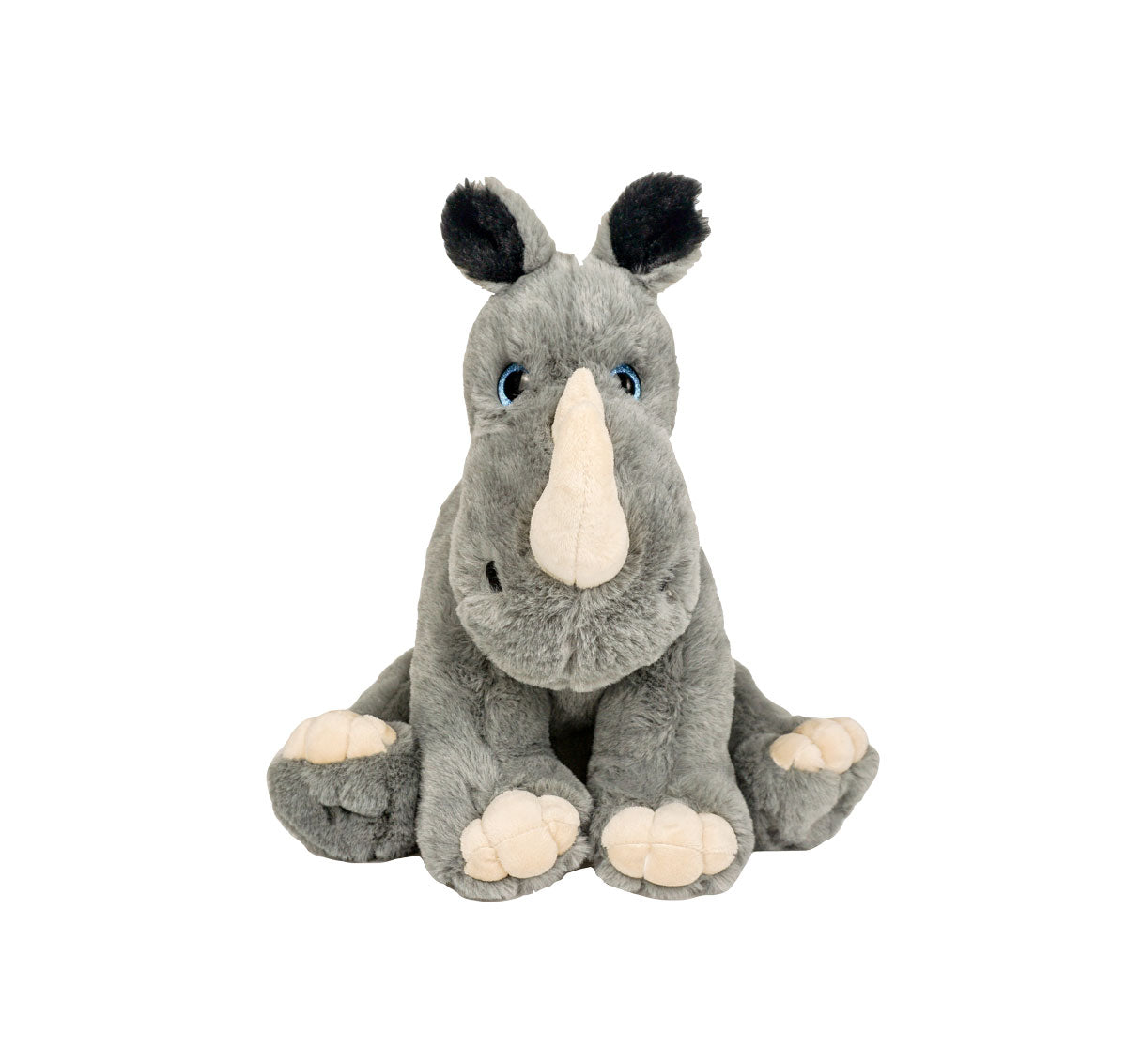 Riley the Rhino 16-inch stuffed toy – soft, gray plush rhino with lifelike details.
