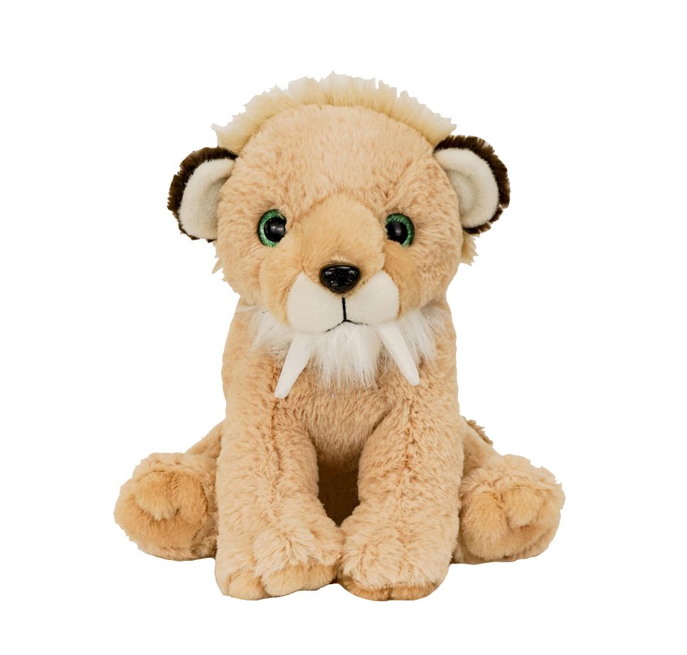 Sammy the Sabertooth 16 Inch Plush Toy – Soft & Huggable Prehistoric Stuffed Animal
