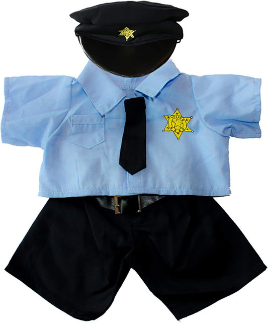 Policeman Uniform Outfit Teddy Bear Clothes Fits Most 14-18 Inch