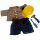 Brown Bear 8 Inch Plush with Construction Worker Outfit