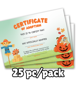 Fall Adoption Certificates – Personalized Plush or Pet Gift