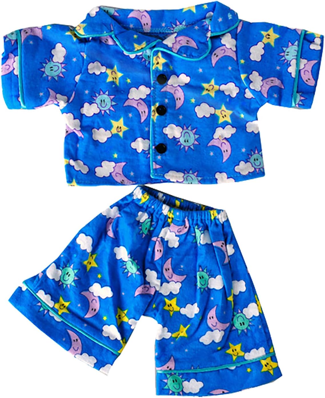 Sunny Days Blue Pj's Teddy Bear Clothes Outfit Fits Most 14 - 18 Inch Build-A-Bear