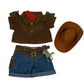 Cowboy outfit with hat for 8-inch stuffed toy