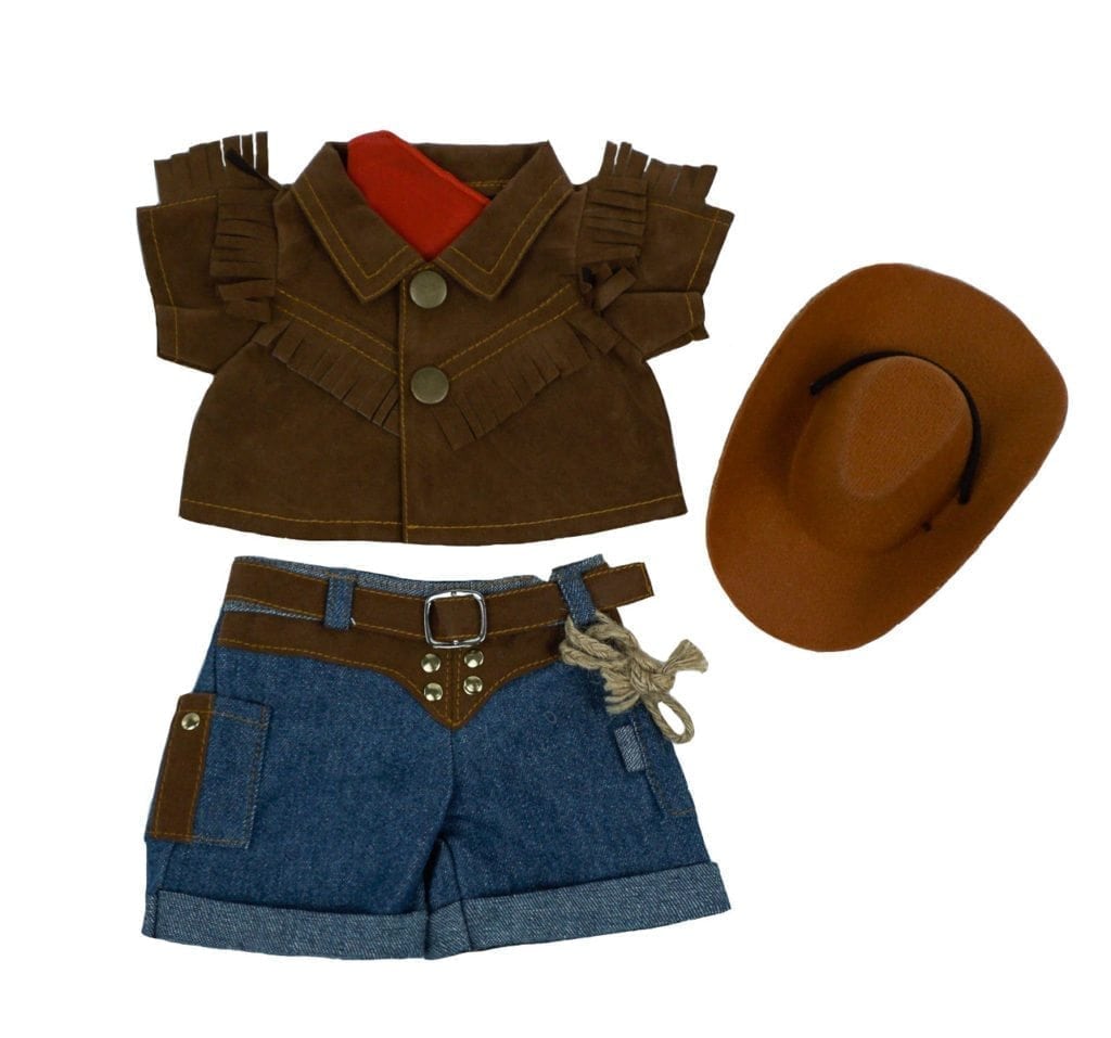 Cowboy outfit with hat for 8-inch stuffed toy