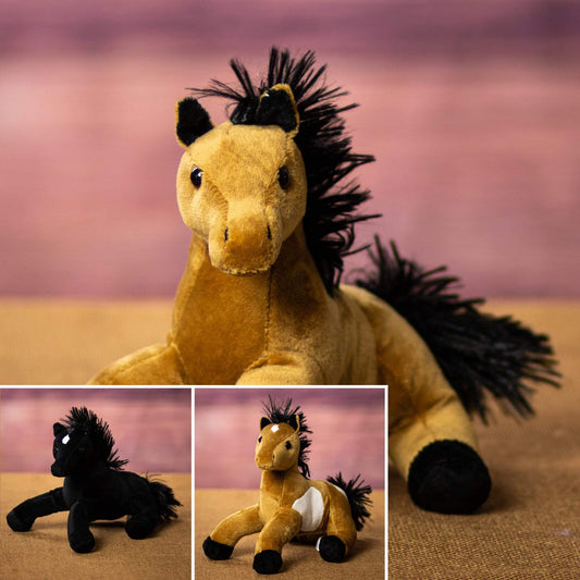 9 Inch Laying Plush Horses – Soft Stuffed Animal Horse Toys for Kids & Gifts