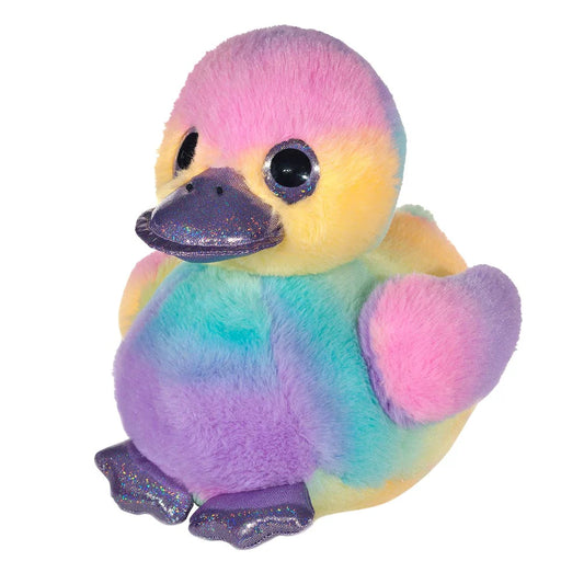 Rainbow Sherbet Duck Plush Toy - 10.5-Inch Soft, Cuddly Stuffed Animal for Children