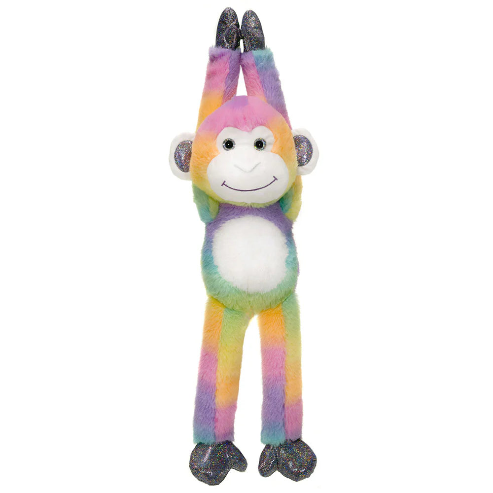 Rainbow Sherbet Hanging Monkey Plush - 22-Inch Colorful Stuffed Animal