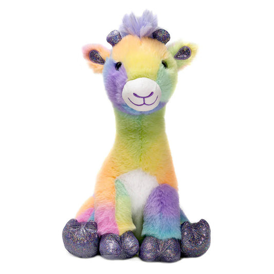 Rainbow Sherbet 12-Inch Plush Giraffe - Soft Sitting Stuffed Animal