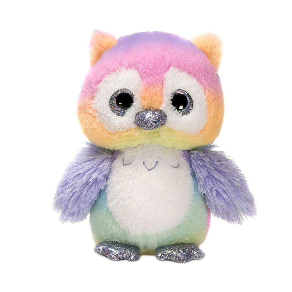 Vibrant Rainbow Sherbet Owl - 10.5" Soft Plush Toy for Kids