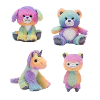 Rainbow Sherbet Plush Animals - 6.5-Inch Assorted Set of 4