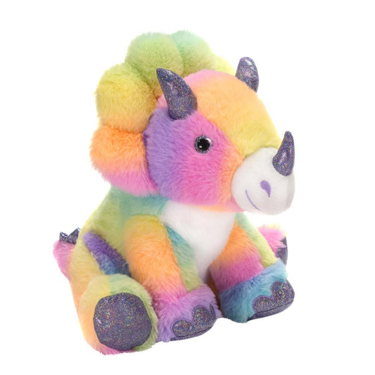 Rainbow Sherbet Plush Teddy Bear 10.5 Inch – Birthday Stuffed Animal with Glitter Paws, Perfect Kids Gift