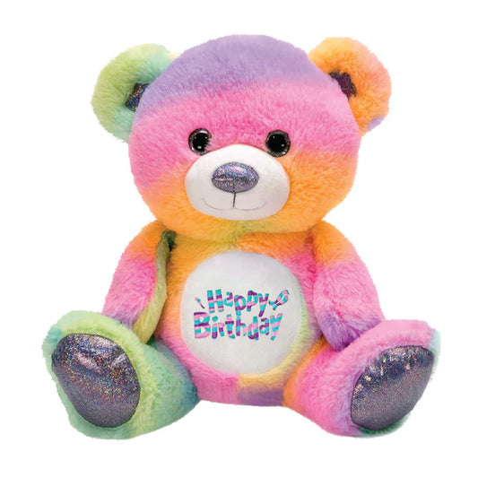 Rainbow Sherbet 10.5 Inch Birthday Bear Plush – Cute Stuffed Animal