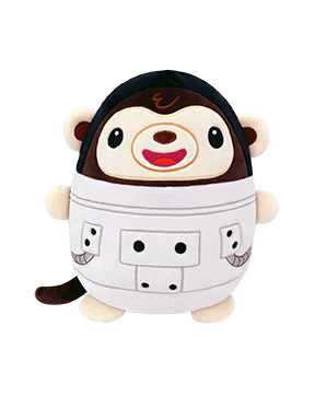 12-Inch Huggy Huggables Space Monkey - Soft Cuddly Plush Toy