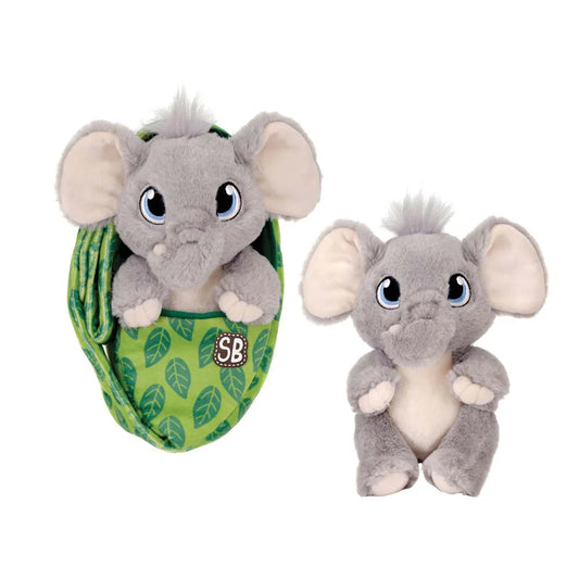 9.5-Inch Cuddle Elephant Plush Swaddle Baby – Soft Stuffed Animal Keepsake with Sling Carrier