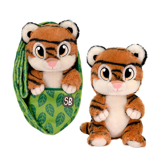 9.5 Inch Cuddle Tiger Plush Toy in Sling – Cute Stuffed Animal Gift