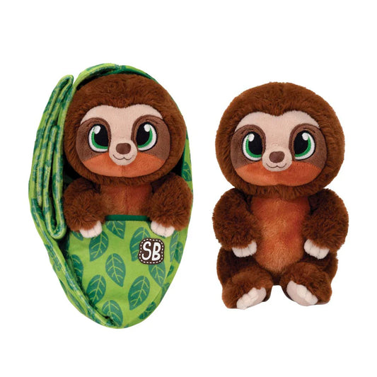 9.5-Inch Cuddle Sloth Plush Toy in Sling - Soft Swaddle Baby Stuffed Animal for Kids