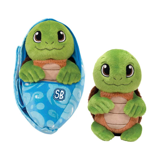 Cuddle Turtle Plush Toy - 9.5 Inch Swaddle Design