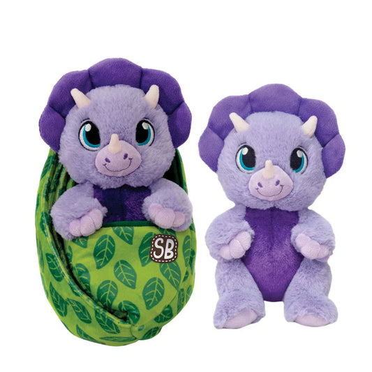 Triceratops Swaddle Plush Toy - 9.5” Soft Sling Baby Toy