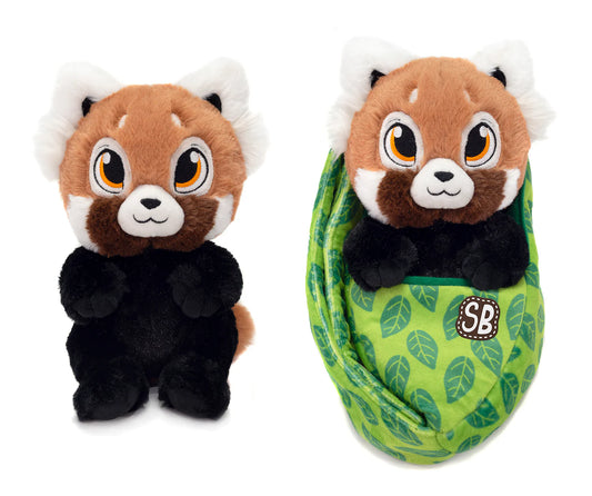 Swaddle Babies 9.5 Inch Red Panda Plush in Sling – Perfect Cuddle Toy for Children