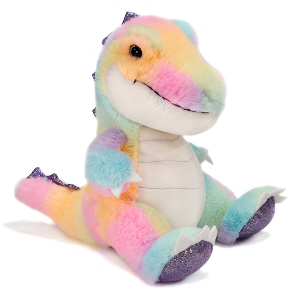 Rainbow Sherbet T-Rex Plush Toy - 10-Inch Colorful Dinosaur Stuffed Animal for Collectors