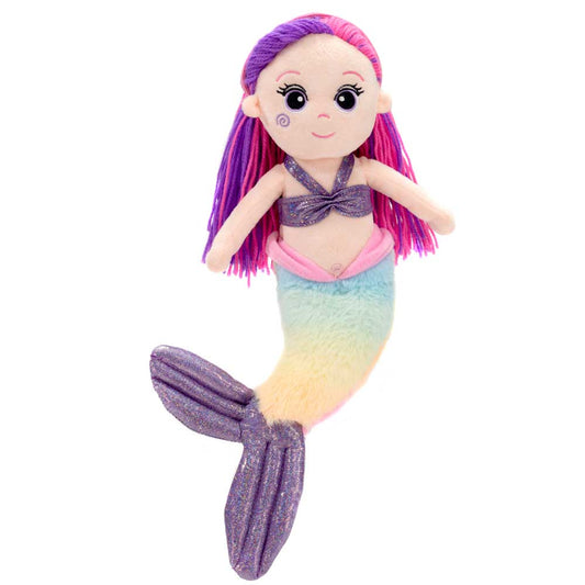 Adorable 17-Inch Mermaid Plush Toy in Rainbow Sherbet Colors