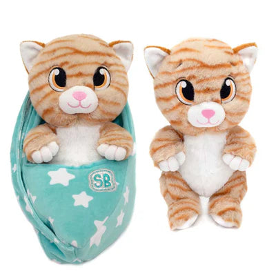 Swaddle Babies Plush Cuddle Cat - 9.5 Inch Sling Toy
