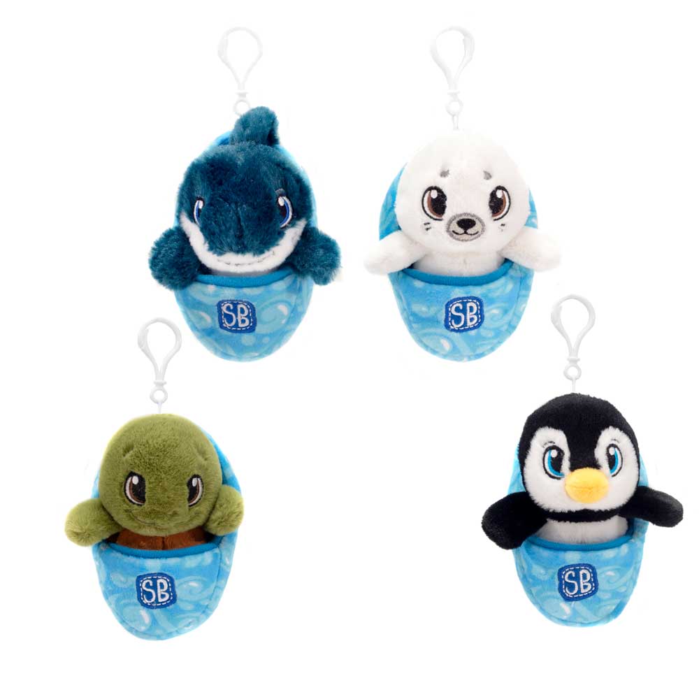 4.5-Inch Sealife Swaddle Set - Seal, Shark, Turtle & Penguin