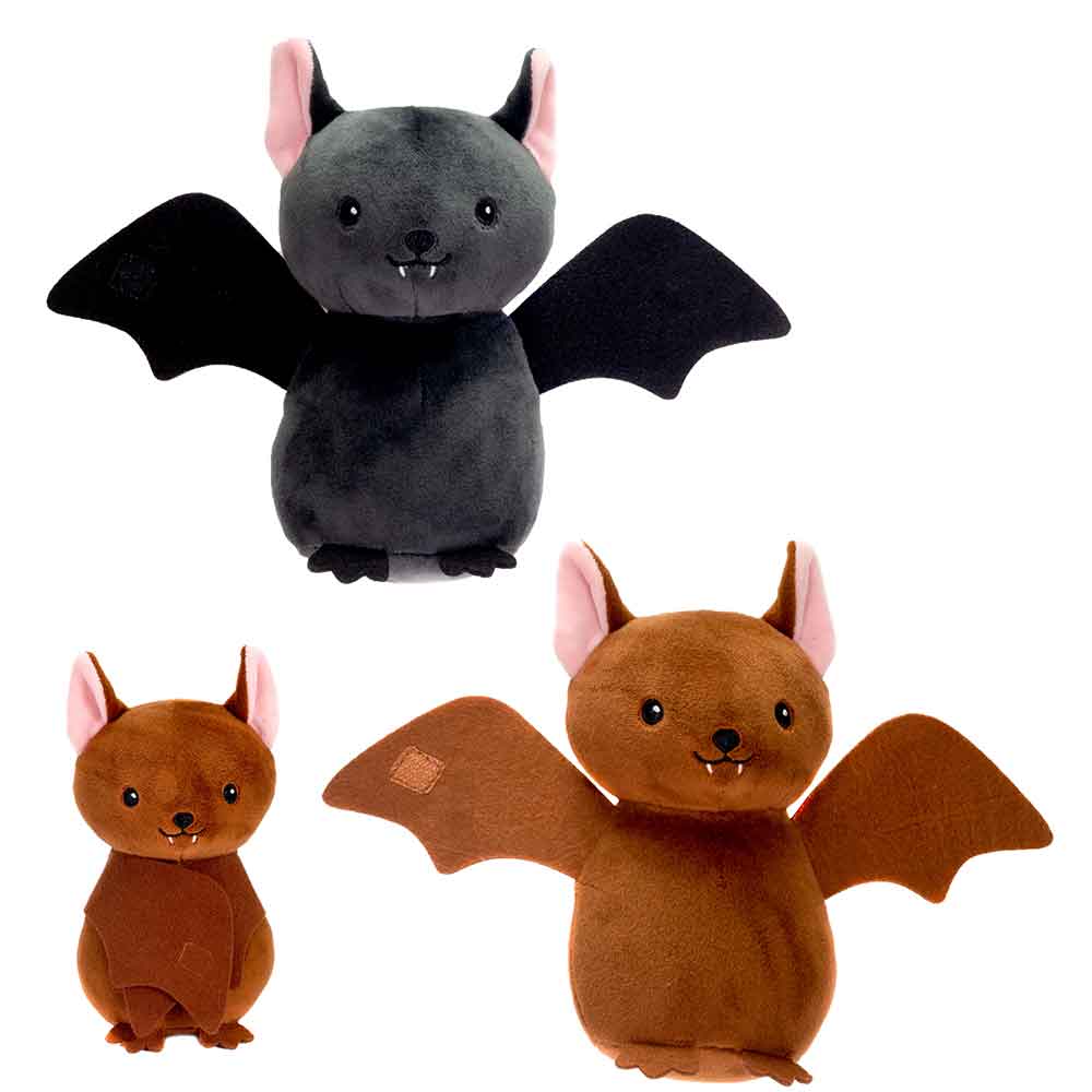 Pocket Huggables 6 Inch Bats Plush Toy Set – 2 Assorted Soft Cuddly Bat Stuffed Animals for Kids