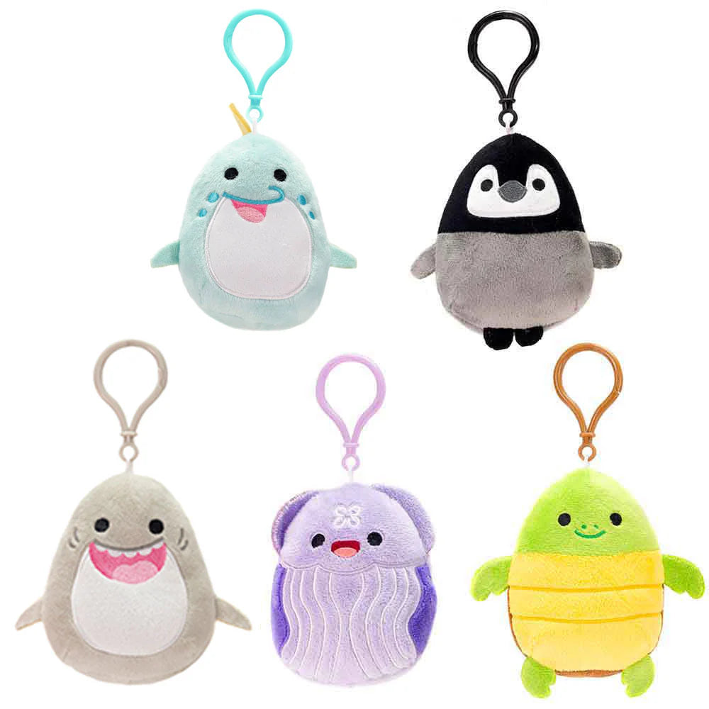 Assorted 4-Inch Sealife Key Clips - Set of 5