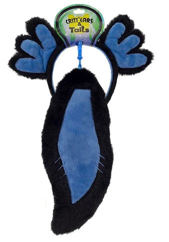 Black Axolotl Headband and Tail Set – Fun Costume Accessories for Kids