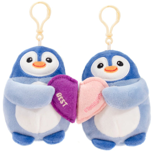 Besties 5.5 Inch Blue Penguins with Magnet Heart – Cute Plush Toy Gift