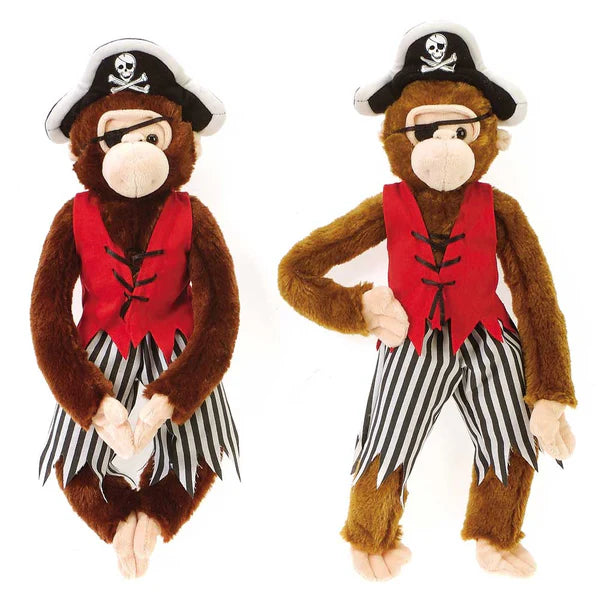 16 Inch Pirate Monkey Plush – 2 Assorted Stuffed Animal Toys