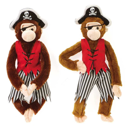 16 Inch Pirate Monkey Plush – 2 Assorted Stuffed Animal Toys