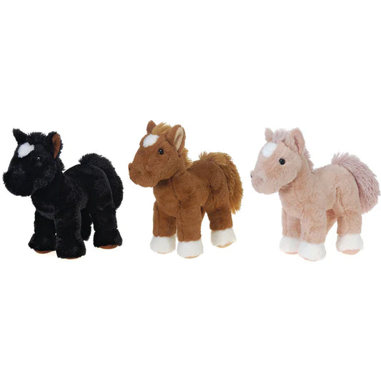 10.5 Inch Standing Horse Plush – Black Stuffed Animal Toy